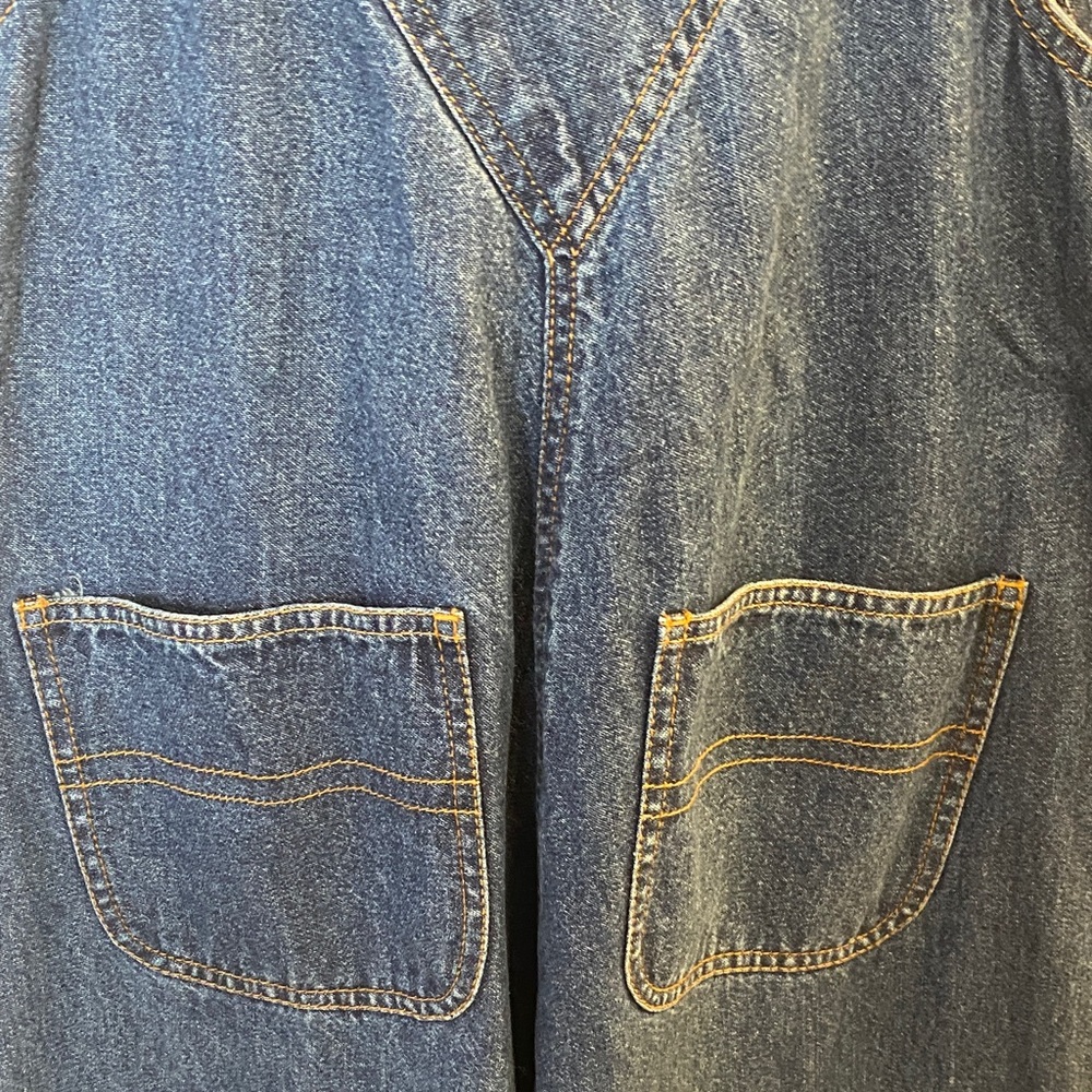 Wrangler Classic Blue Denim Overalls flat measurement: waist - 18” inseam 28.5” - Picture 12 of 12